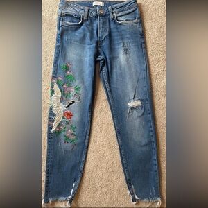 Embroidered Zara Jeans